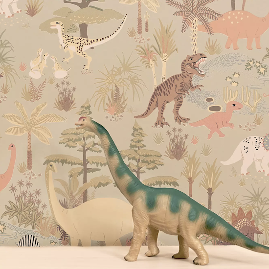 Majvillan Dinosaur Vibes - Soft Green  (Por Rollo)