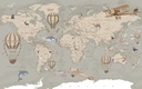 Papel Tapiz  - Mapa Politico Café con Animales