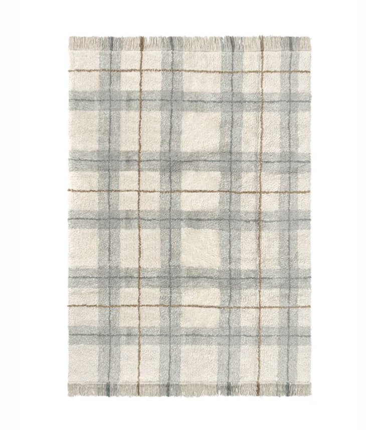 Alfombra Lavable Tartan Blue Sage
